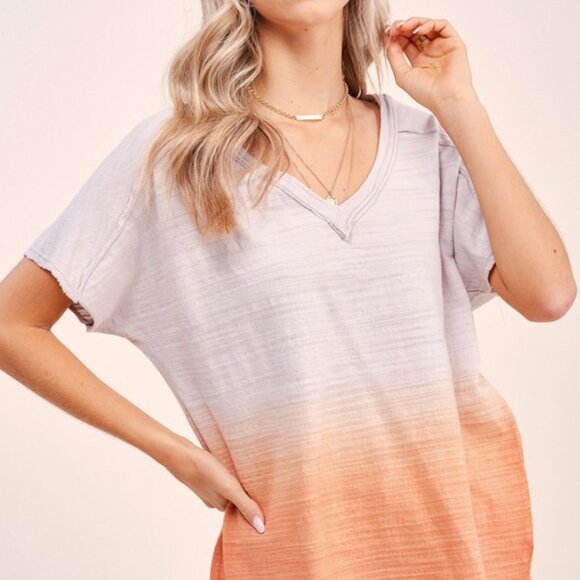 Peony Silver Dip-Dye Top - Picture 2 of 5